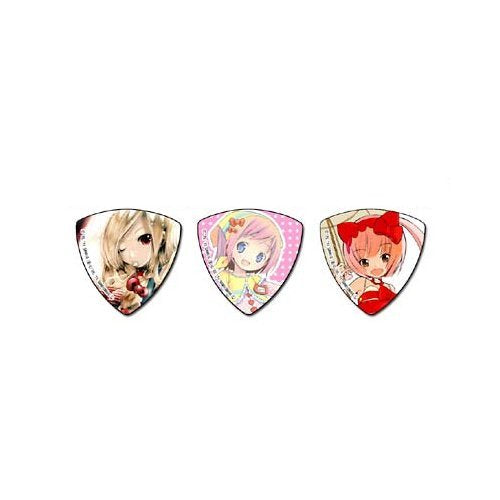 "Hello Kitty to Issho!" Guitar Pick Shizuku & Iroha & Rio Set C