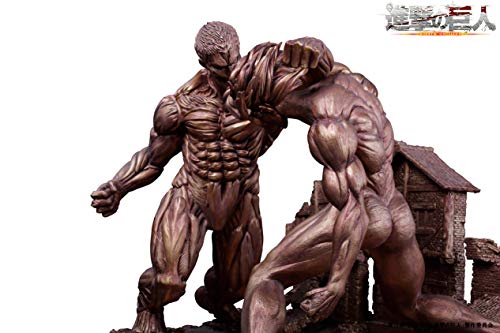 "Attack on Titan" Eren vs Armored Titan Polyresin Super Large Diorama Bronze Ver.