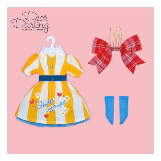 Produced by Junie Moon Dear Darling Fashion for Dolls Sandy Stripe Dress Set (22cm) Yellow