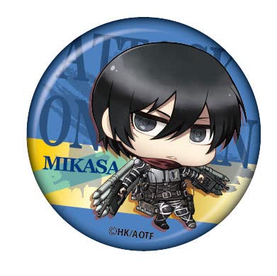 "Attack on Titan" Chimi Chara Can Badge Mikasa