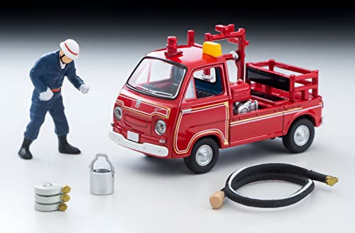 1/64 Scale Tomica Limited Vintage TLV-68c Subaru Sambar Pump Fire Engine with Figure