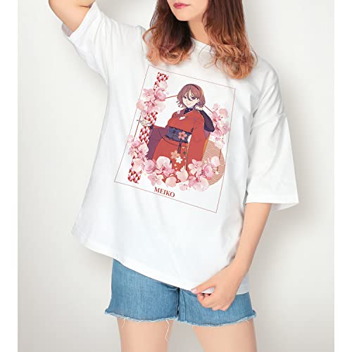 "Hatsune Miku" Sakura Miku Original Illustration MEIKO Art by kuro Big Silhouette T-shirt (Unisex XL Size)