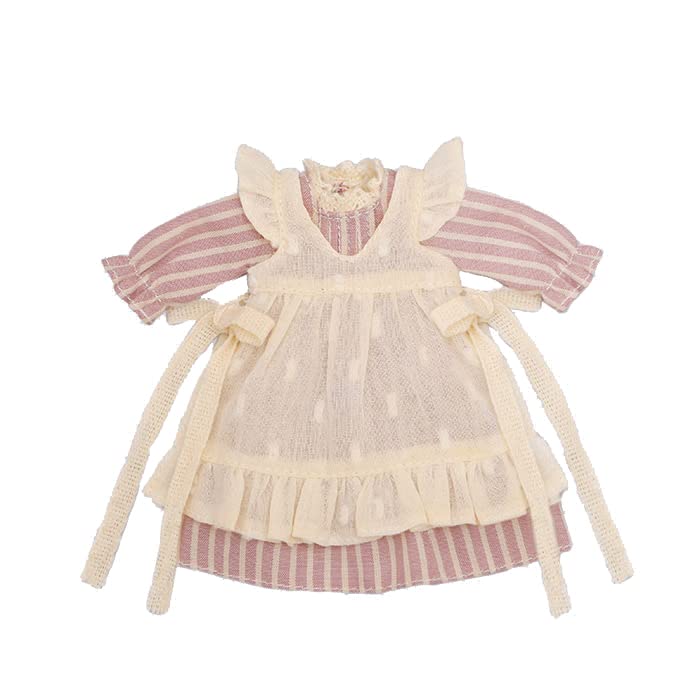 Produced by Junie Moon Dear Darling Fashion for Dolls Pintuck Dress with Apron (20cm Doll Size) Lavender