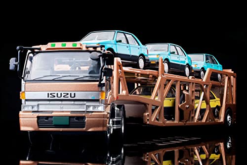 1/64 Scale Tomica Limited Vintage NEO TLV-N225c Isuzu 810EX Car Transporter (Antico ASZ022 Vehicle Transport Trailer) (Brown)