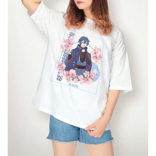 "Hatsune Miku" Sakura Miku Original Illustration KAITO Art by kuro Big Silhouette T-shirt (Unisex L Size)