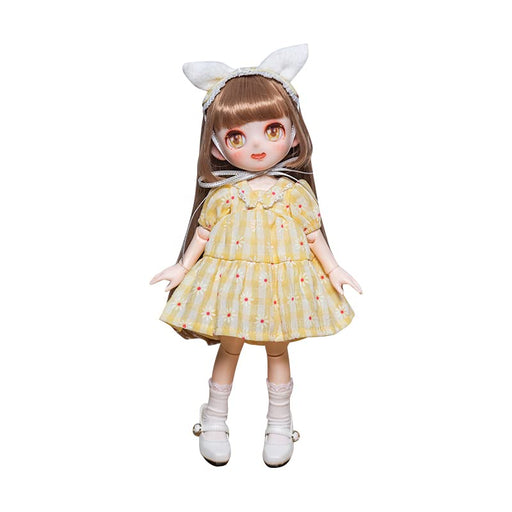 【Pansdoll】Pansdoll Candy House Series Paris Yellow Plaid Dress 1/6 Scale Doll