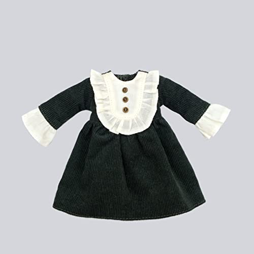 Produced by Junie Moon Dear Darling Fashion for Dolls Frill Yoke Dress Set (22cm Doll Size) Green