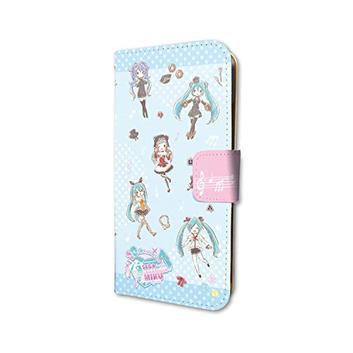 Book Type Smartphone Case for iPhone6/6S/7/8 "Hatsune Miku -Project Diva-" 01 Pattern Design Blue (Graff Art Design)
