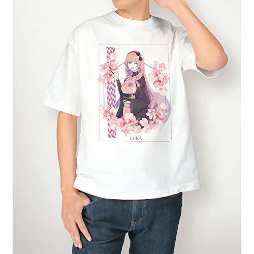"Hatsune Miku" Sakura Miku Original Illustration Megurine Luka Art by kuro Big Silhouette T-shirt (Unisex L Size)
