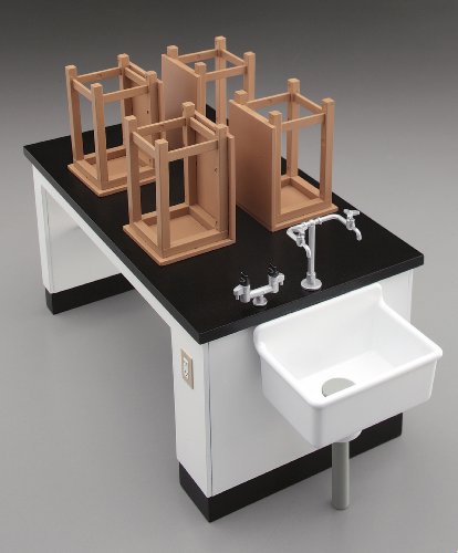 Salle de sciences Bureau et chaises - 1/12 échelle - 1/12 Accessoire Figure posable - Hasegawa