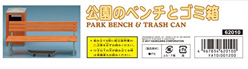 Park Bench and Trash Can,-1/12 scale-1/12 Posable Figure Accessory-Hasegawa