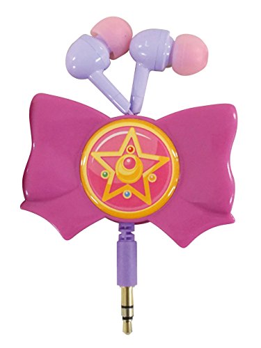 "Sailor Moon" Ribbon Form Reel Type Stereo Earphones Crystal Star Brooch SLM-34A