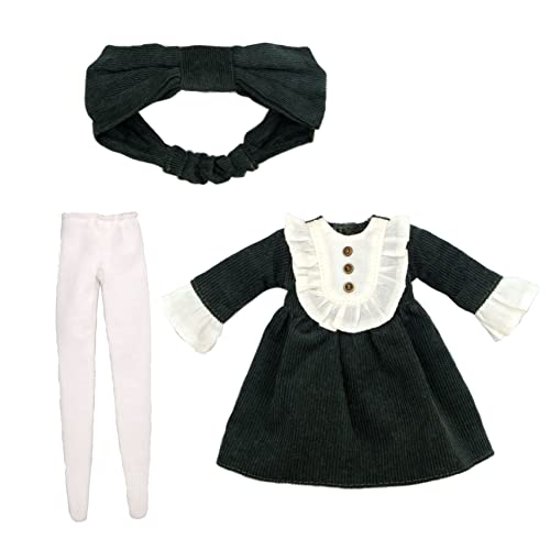 【Cross World Connections】Produced by Junie Moon Dear Darling Fashion for Dolls Frill Yoke Dress Set (22cm Doll Size) Green