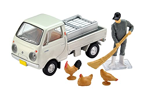 1/64 Scale Tomica Limited Vintage TLV-198b Mazda Porter Cab Three-way Open (White) with Figure