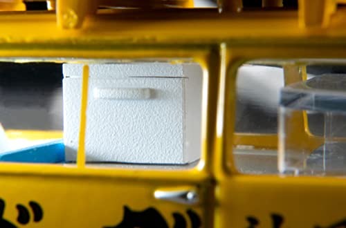 1/64 Scale Tomica Limited Vintage TLV-201a Subaru Sambar Light Van Hot Dog Shop (Yellow / Black) with Figure