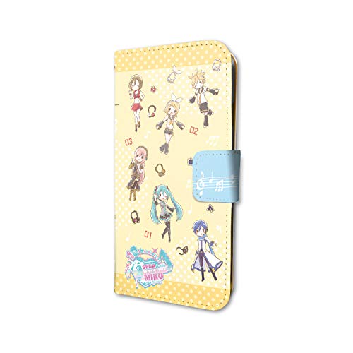 Book Type Smartphone Case for iPhone6/6S/7/8 "Hatsune Miku -Project Diva-" 02 Pattern Design Yellow (Graff Art Design)