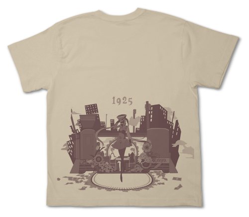 "Vocaloid" Hatsune Miku 1925 1925 Silhouette T-shirt Light Beige (XS size)
