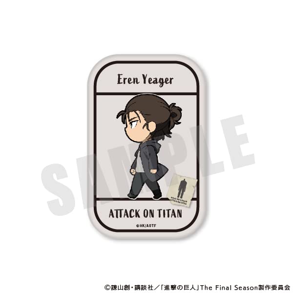 "Attack on Titan" Chara-March Square Can Badge 01 Eren Yeager