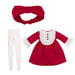 【Cross World Connections】Produced by Junie Moon Dear Darling Fashion for Dolls Frill Yoke Dress Set (22cm Doll Size) Red