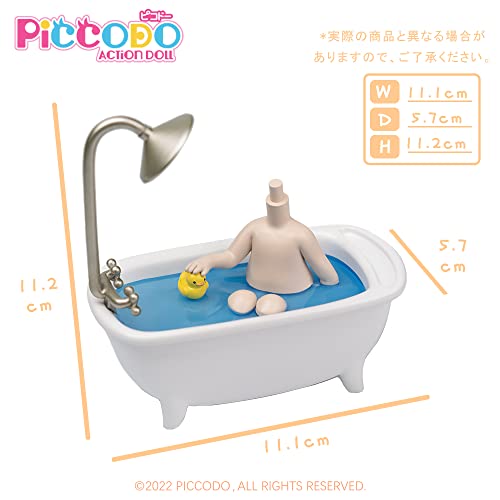 PICCODO ACTION DOLL DIORAMA HEAD STAND BATHTUB DOLL-WHITE