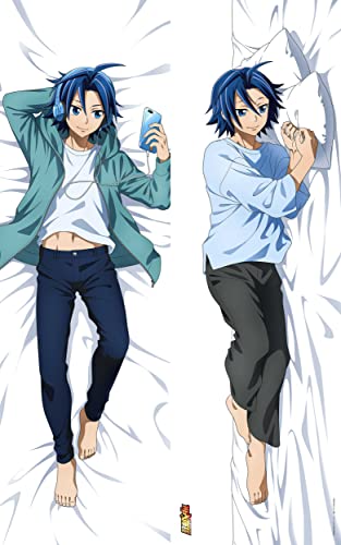 "Yowamushi Pedal GLORY LINE" Original Illustration Premium Dakimakura Cover + Can Badge Set Manami Sangaku