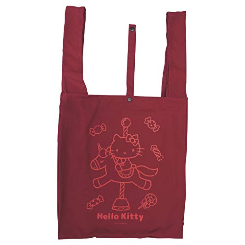 Sanrio Characters Reusable Tote Bag (M) Hello Kitty Burgundy