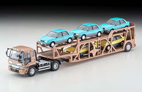 1/64 Scale Tomica Limited Vintage NEO TLV-N225c Isuzu 810EX Car Transporter (Antico ASZ022 Vehicle Transport Trailer) (Brown)