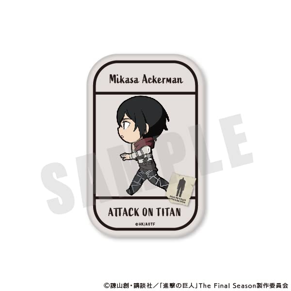 "Attack on Titan" Chara-March Square Can Badge 02 Mikasa Ackerman