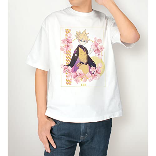 "Hatsune Miku" Sakura Miku Original Illustration Kagamine Len Art by kuro Big Silhouette T-shirt (Unisex L Size)