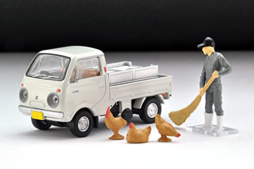 1/64 Scale Tomica Limited Vintage TLV-198b Mazda Porter Cab Three-way Open (White) with Figure