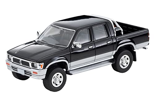 1/64 Scale Tomica Limited Vintage NEO TLV-N255c Toyota Hilux 4WD Pick Up Double Cab SSR-X with Extra Equipment (Black / Silver) 1995