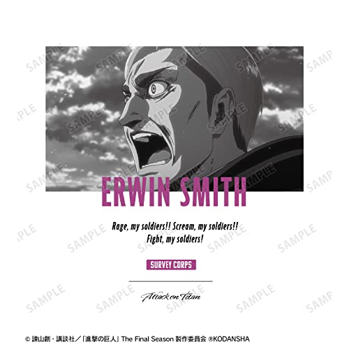 "Attack on Titan" Erwin Words T-shirt (Mens M Size)