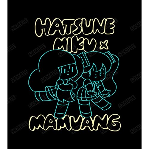 "Hatsune Miku" Miku World Collab Mamuang-chan Big Silhouette T-shirt (Unisex S Size)