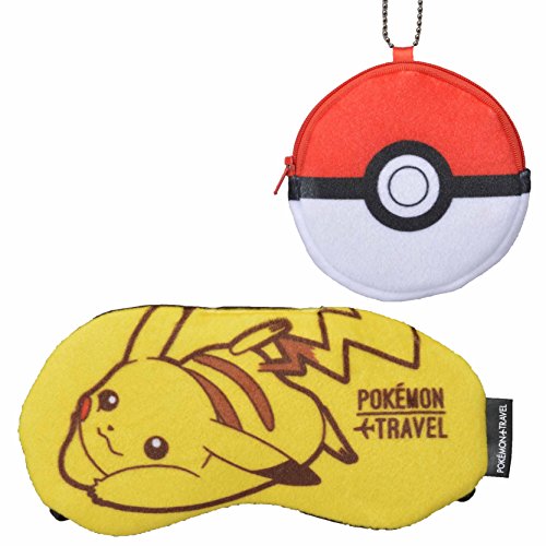 Pokemon Travel "Pokemon" Pikachu Eye Mask with Poke Ball Pouch Yellow