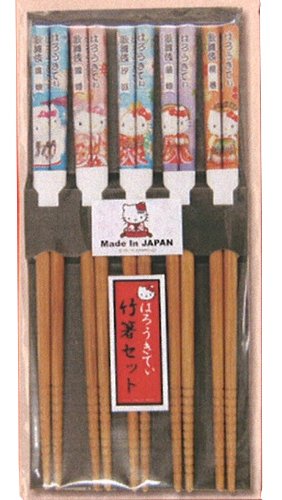 "Hello Kitty" Chopsticks Kabuki Onnagata 5 pieces set