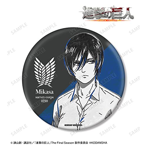 "Attack on Titan" Mikasa Ani-Art BLACK LABEL Big Can Badge