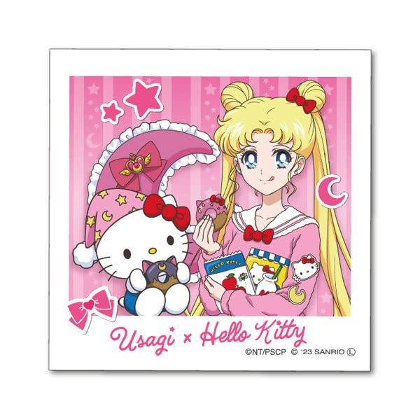 "Pretty Guardian Sailor Moon" Series x Sanrio Characters Die-cut Sticker Mini Tsukino Usagi x Hello Kitty