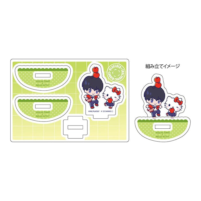 Yurayura Acrylic Stand "Blue Lock" x Sanrio Characters 01 Isagi Yoichi x Hello Kitty (Mini Character Illustration)