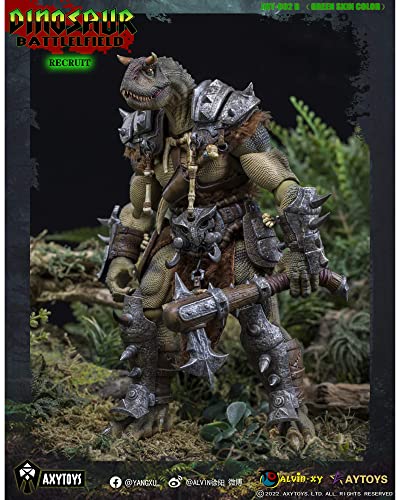 AXYTOYS "THE DINOSAUR BATTLEFIELD" AXY002B ROOKIE SOLDIER (GREEN) 1/12 SCALE ACTION FIGURE