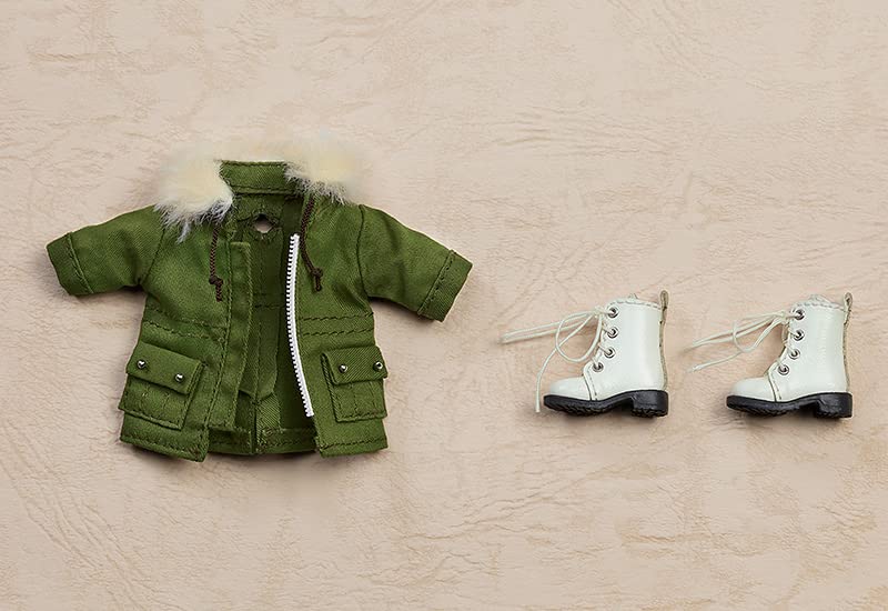 Nendoroid Doll Warm Clothing Set Boots & Mod Coat (Khaki Green)