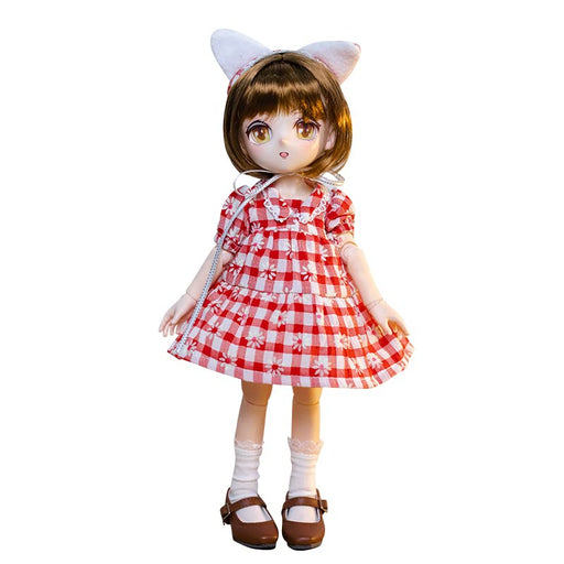【Pansdoll】Pansdoll Candy House Series Daisy Red Plaid Dress 1/6 Scale Doll