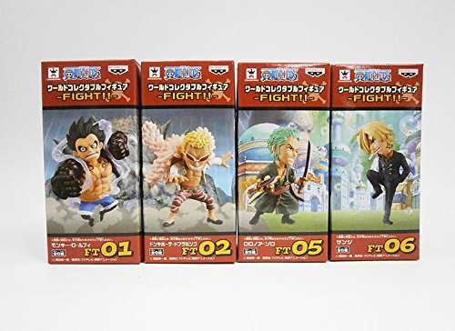 Set of 4 One Piece World Collectable Figure FIGHT