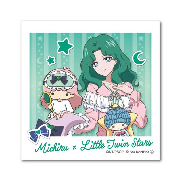 "Pretty Guardian Sailor Moon" Series x Sanrio Characters Die-cut Sticker Mini Kaioh Michiru x Little Twin Stars