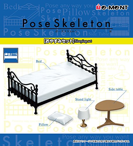 Bed - 1/18 scale - Pose Skeleton - Re-Ment