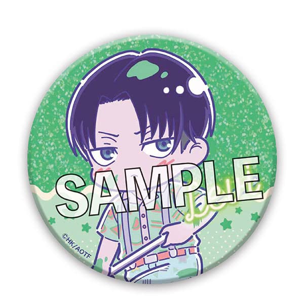 "Attack on Titan" Can Badge Melon Pop Levi (Patterned Shirt Ver.)