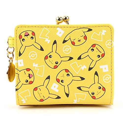 "Pokemon" Pikachu Face Pattern Series Clasp Mini Wallet Yellow PM-2905