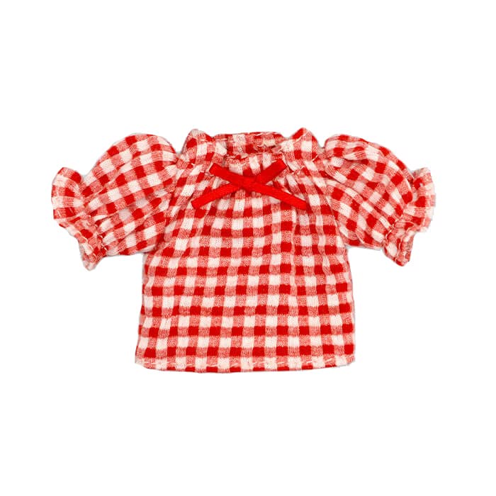 【Cross World Connections】Produced by Junie Moon Dear Darling Fashion for Dolls Gingham Cutsew (22cm Doll Size) Red