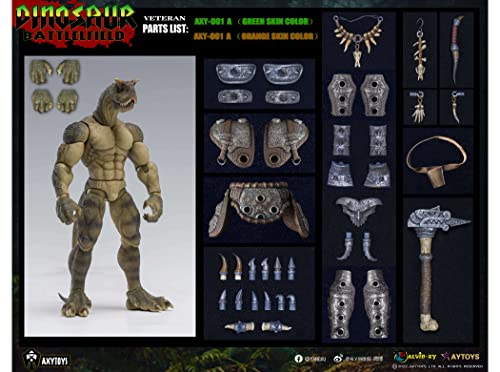 AXYTOYS "THE DINOSAUR BATTLEFIELD" AXY001B VETERAN SOLDIER (GREEN) 1/12 SCALE ACTION FIGURE