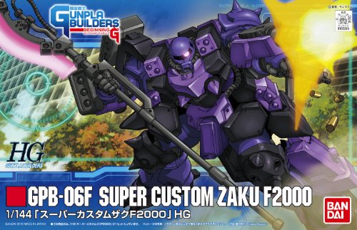 GPB-06F Super Custom Zaku F2000 - 1/144 Échelle - HGGB (03) Modèle Suit Gunpla Senshi Gunpla Builders Début G - Bandai