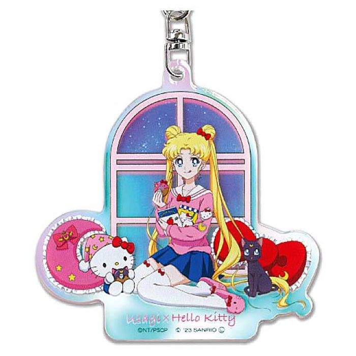 Acrylic Key Chain "Pretty Guardian Sailor Moon" Series x Sanrio Characters Aurora TYPE 01 Tsukino Usagi x Hello Kitty AKO